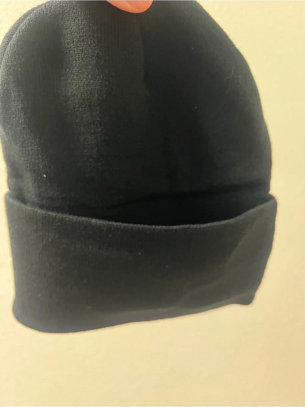 NEW Black Knit Beanie with Logo Patch